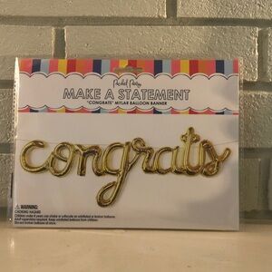 Packed Party Gold 'Congrats' Balloon Banner